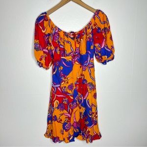 ModCloth Taking a Tropical Twirl Babydoll Dress Sz XS